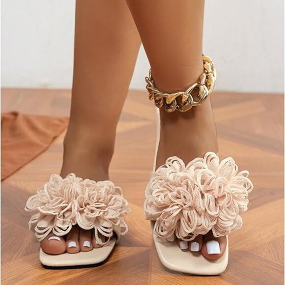 Women's 3D Floral Flat Sandals - Picture 1 of 4